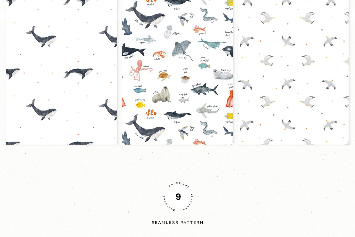 Watercolor Sea collection, an Animal Illustration by annartdreams (Photo 7 of 13)
