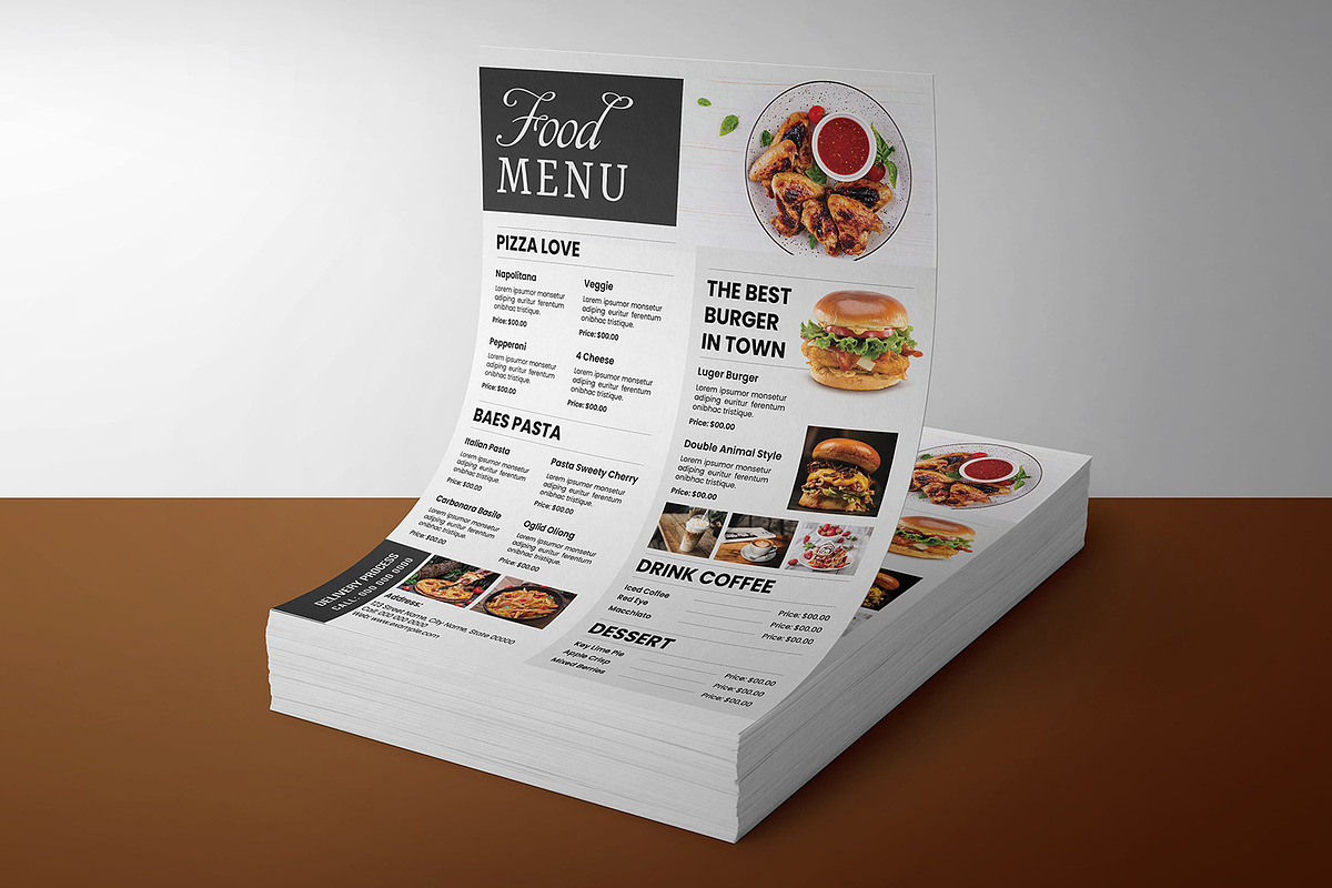 Restaurant Flyer Template, a Flyer Template by Template Shop (Photo 3 of 3)