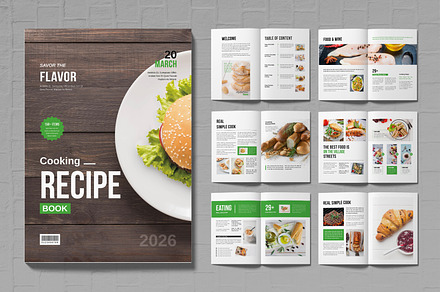 Cook Book Magazine Layout Template, a Magazine Template by MightyDesign