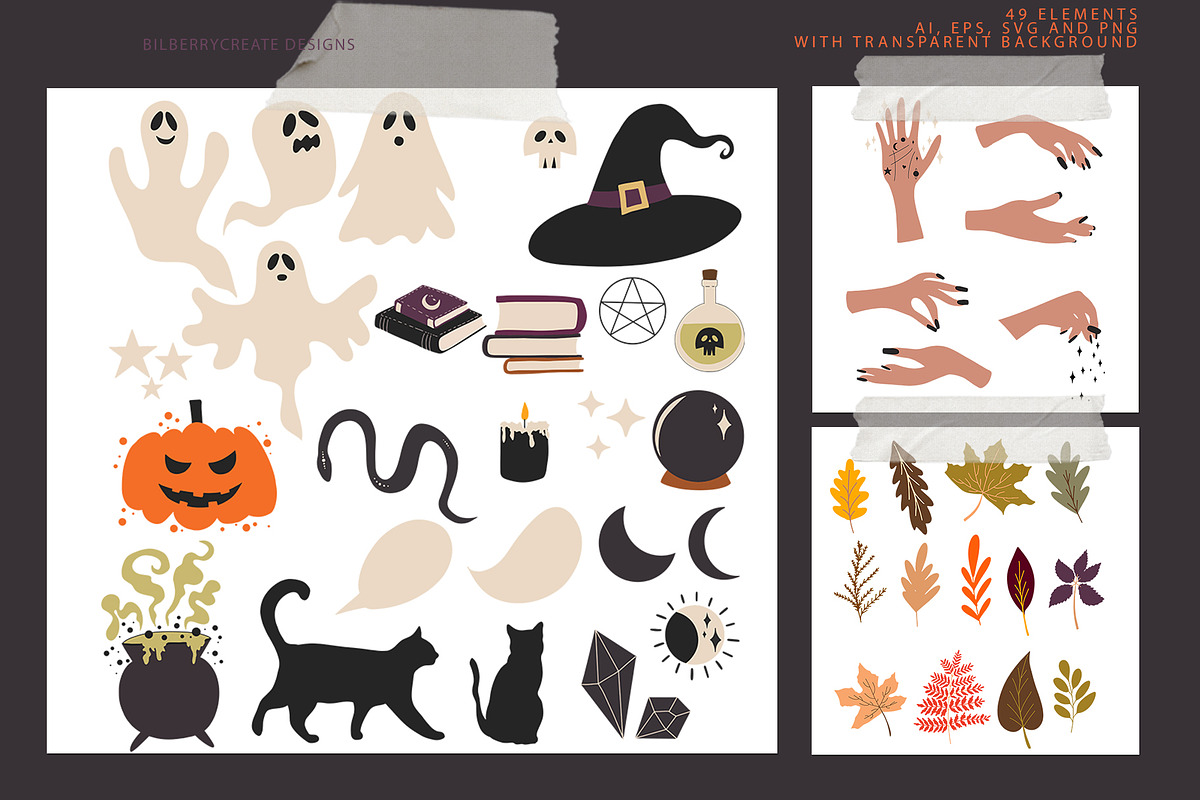 HOCUS POCUS art set, a Seasonal Illustration by BilberryCreates (Photo 9 of 13)
