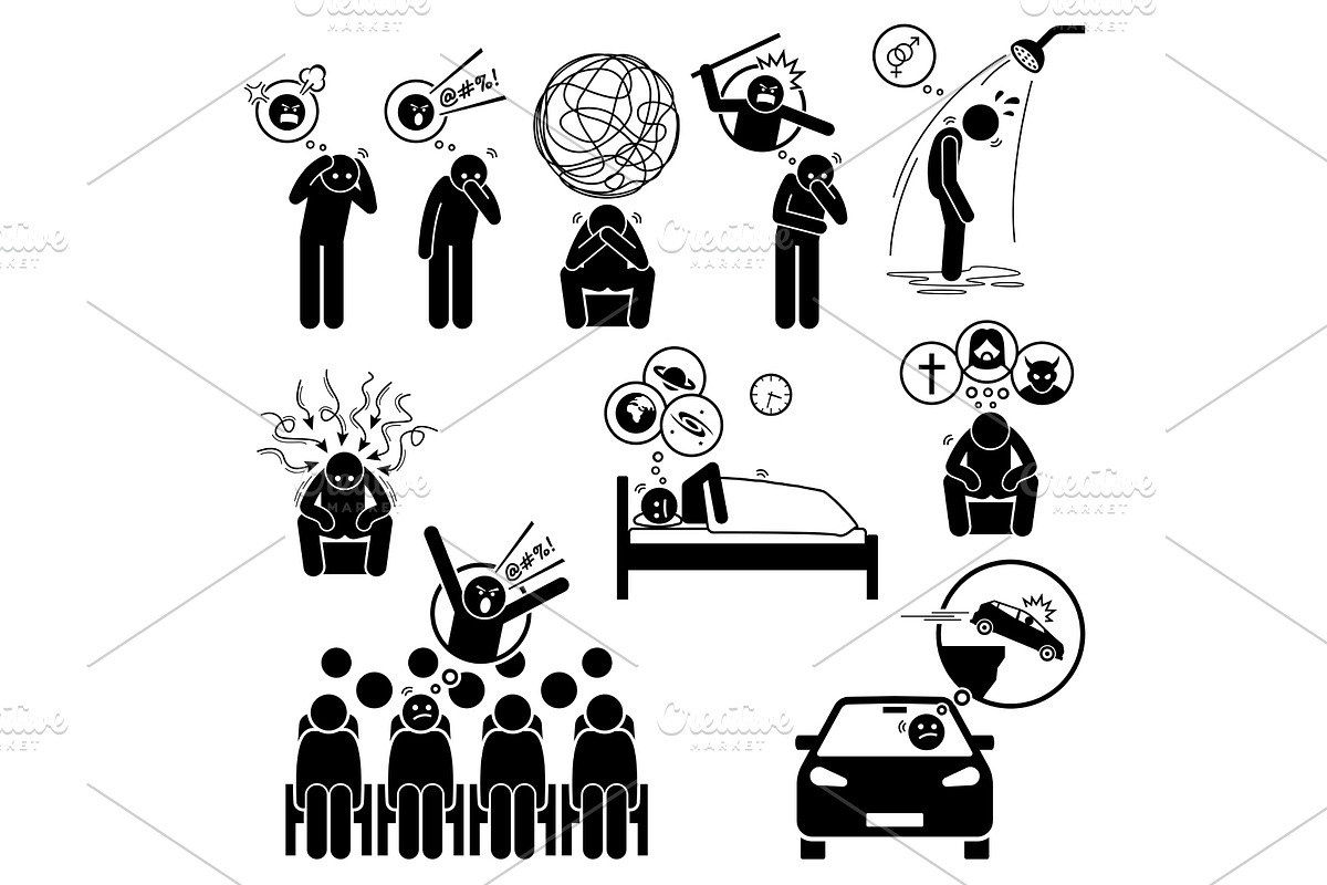 Ruminations Intrusive Thoughts OCD, an Icon by Leremy Stick Figures