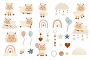 Boho Cute Sleeping Sheep clipart, an Animal Illustration by BrillCreateArt (Thumbnail 2 of 4)