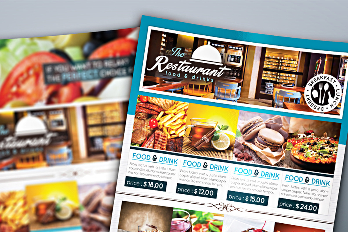 Restaurant Flyer and Menu, a Flyer Template by fatihakdemir (Photo 4 of 4)