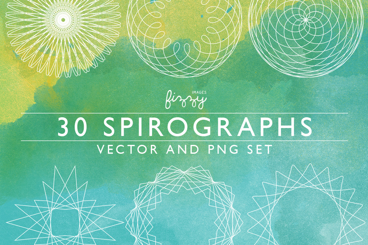 30 Spirographs Vol 1 – Vector & PNGs, a Decorative Illustration by Fizzy Images (Photo 1 of 3)