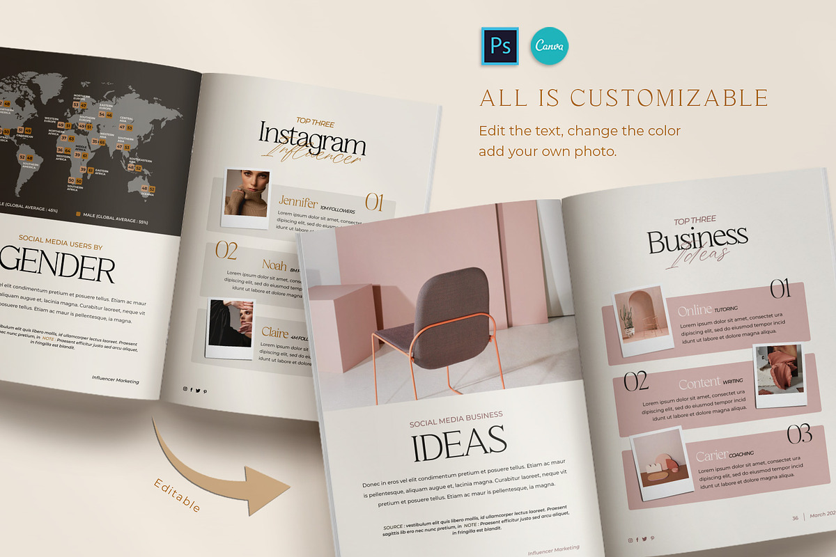 eBook Template Creator | CANVA PS, a Magazine Template by Eviory (Photo 21 of 28)