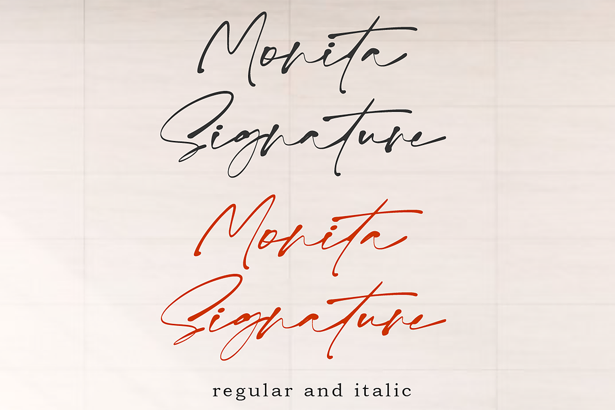Monita Signature, a Script Font by AMINMARIO (Photo 8 of 9)