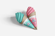 Ice Cream Cone Mockup PSD Branding, an Advertising Mockup by Indah (Thumbnail 5 of 6)
