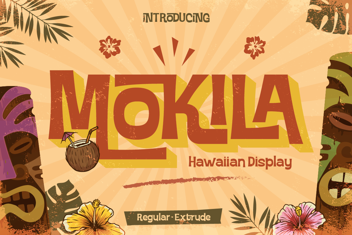Mokila - Hawaiian Display Typeface, a Sans Serif Font by Burntilldead (Photo 1 of 12)