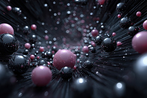 Pink and Black Spheres in Motion Abs, a Photo by Pixeness Studio