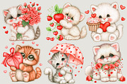 Valentine Cat Clipart Bundle PNG, an Animal Illustration by SVGArt (Thumbnail 2 of 5)
