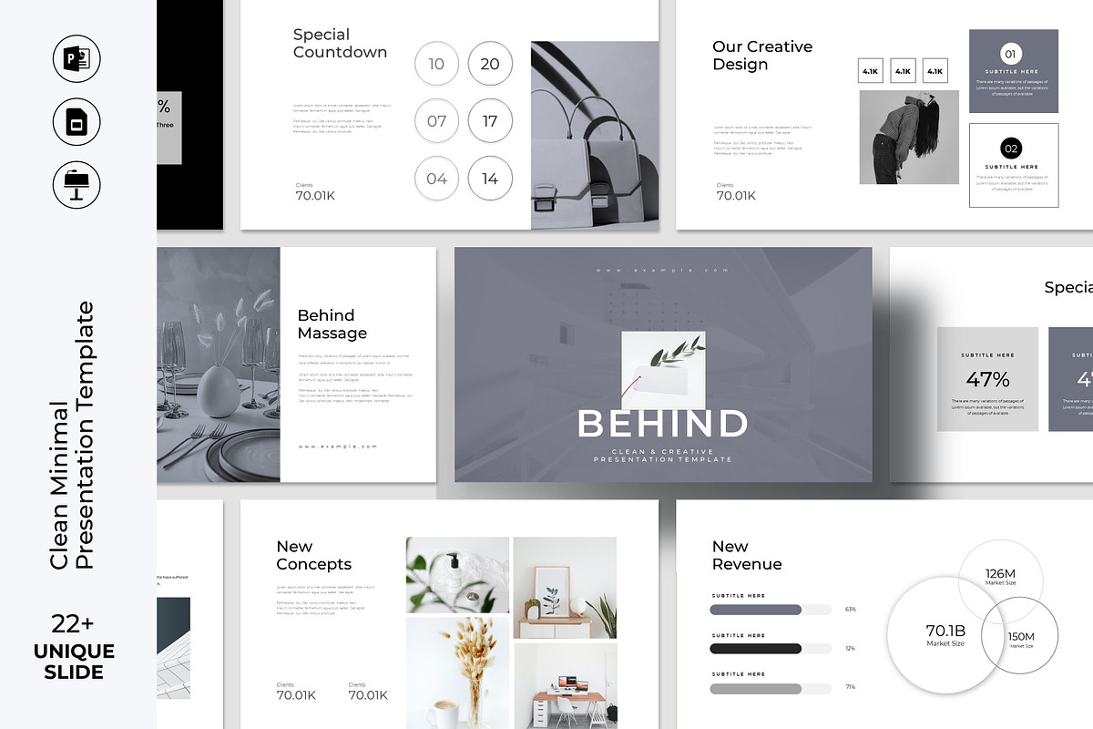 Clean Minimal Black White Presentati