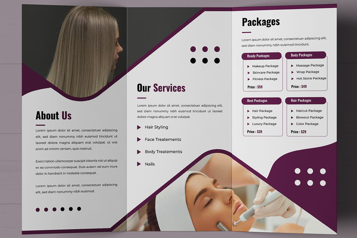 Beauty Trifold Brochure Template, a Brochure Template by MightyDesign (Photo 4 of 7)