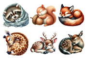 Sleeping Baby Animals, an Illustration by Pixels.Craft (Thumbnail 2 of 7)