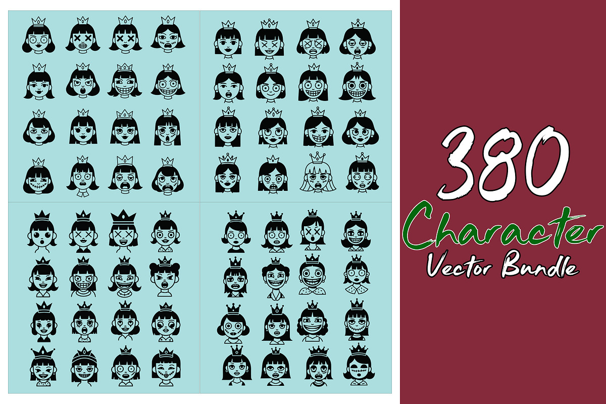 380 Scary Princess Vector Bundle, an Object Graphic by Sofia's Fashion (Photo 3 of 5)