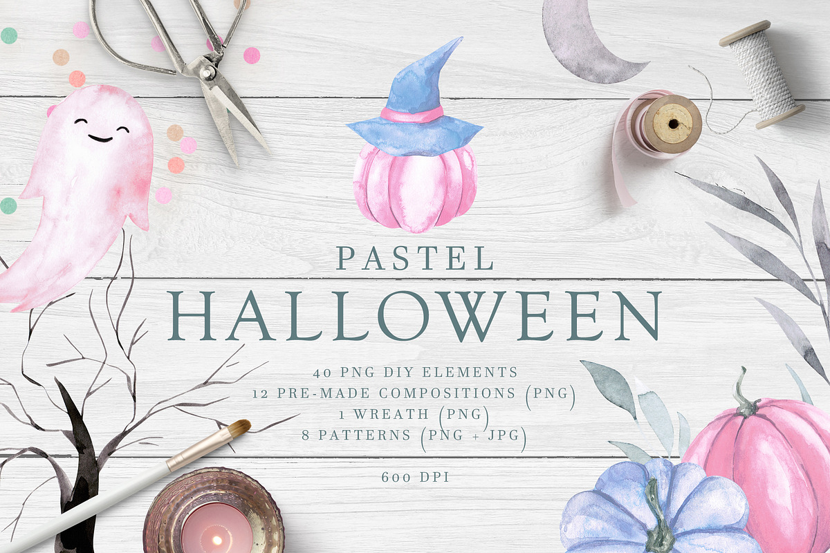 Pastel HALLOWEEN, a Seasonal Illustration by LeriaArt watercolor (Photo 1 of 9)