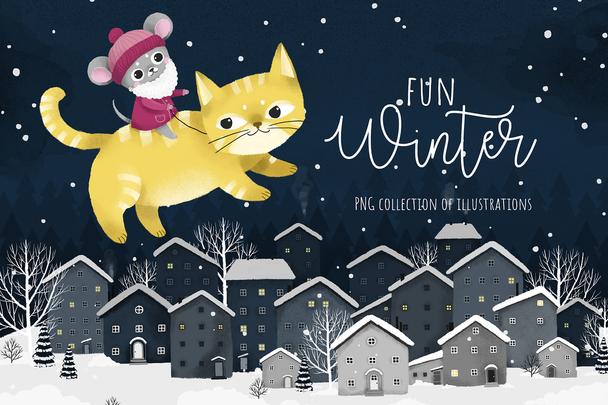 Winter is fun. Illustration set, an Illustration by Noli Molly Store (Photo 1 of 8)
