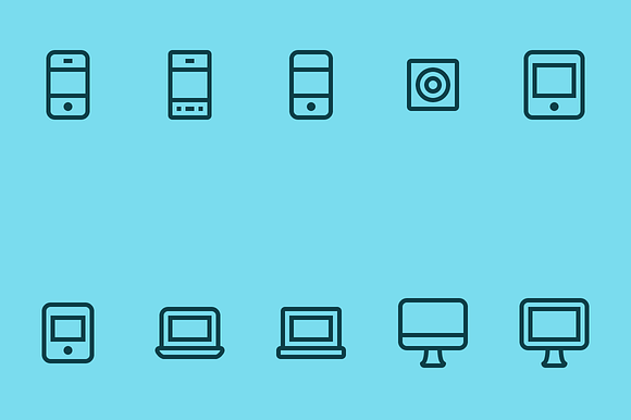 Thin Line Device Icons