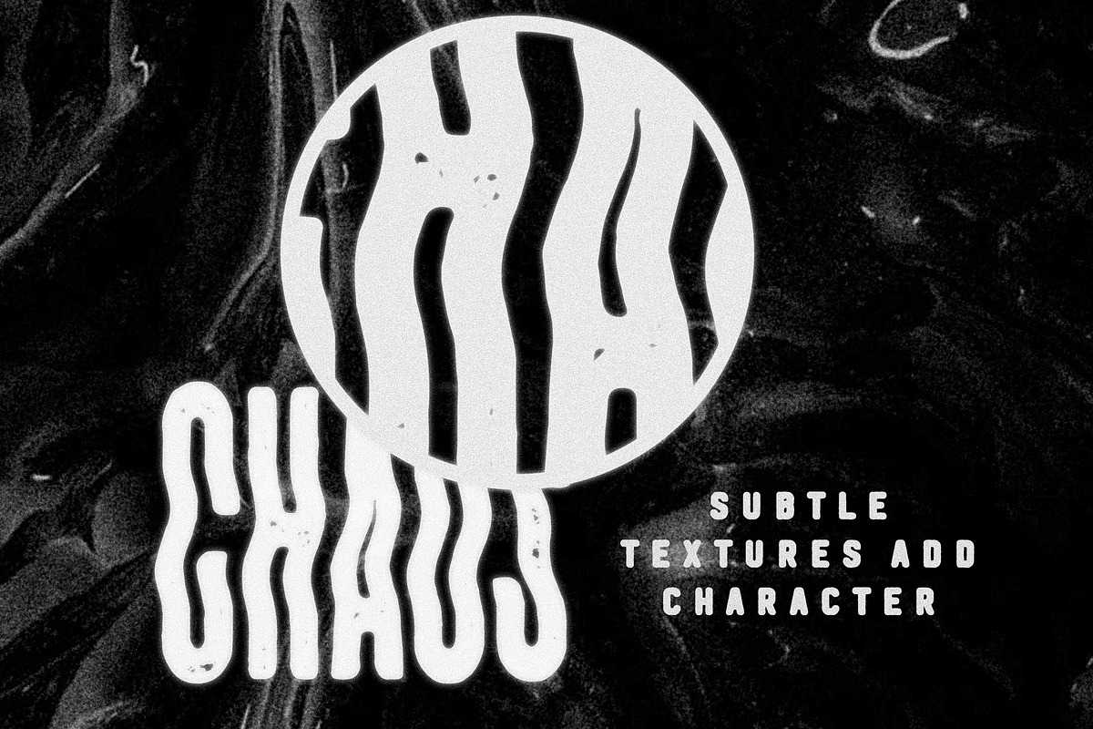 CHAOS - A Warped Display Font, a Font by Mark Richardson (Photo 3 of 3)