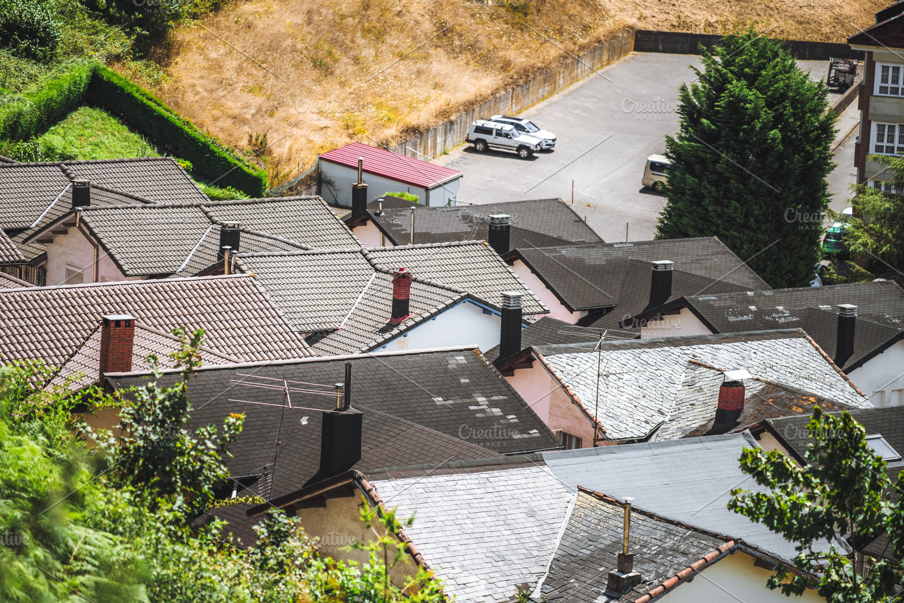 Hillside suburb rooftop view, an Architecture Photo by SkyNext