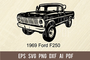 Ford F250 1969 - Cut SVG