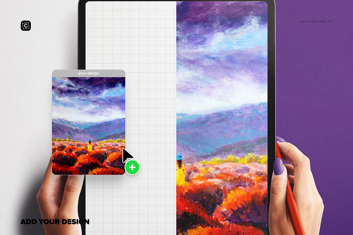 iPad Pro 12'' Mockup, Hands & Pencil, an iPad Mockup by Custom Scene (Photo 5 of 7)