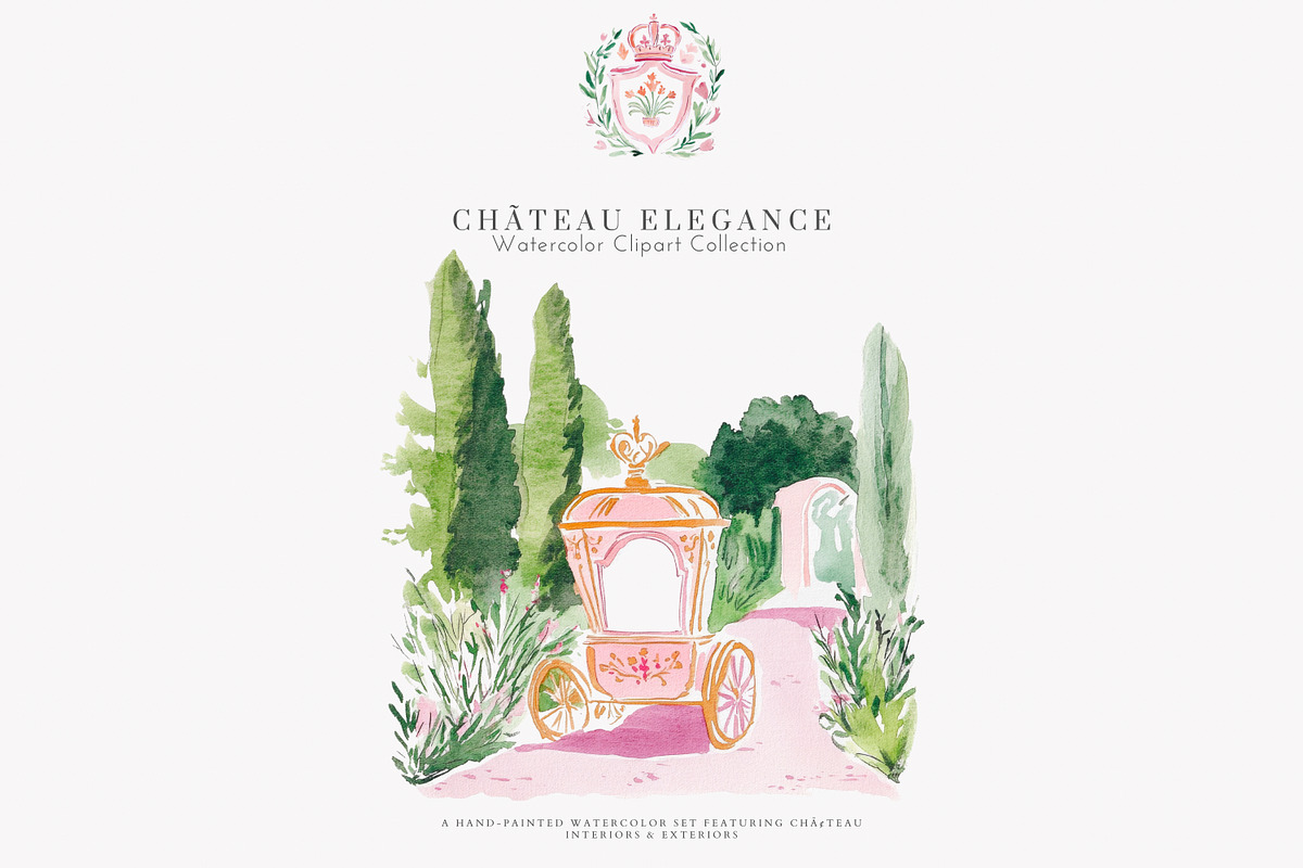 chateau clipart french illustration, a Decorative Illustration by Patishop Art (Photo 6 of 10)