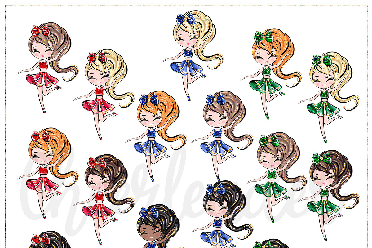 Cheerleader Hand Drawn Clipart, a Sport Illustration by Masha  Studio (Photo 7 of 12)