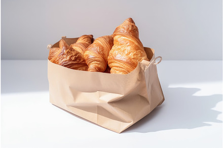 Hot paper bag croissant. Generate Ai, an Illustration by Ylivdesign