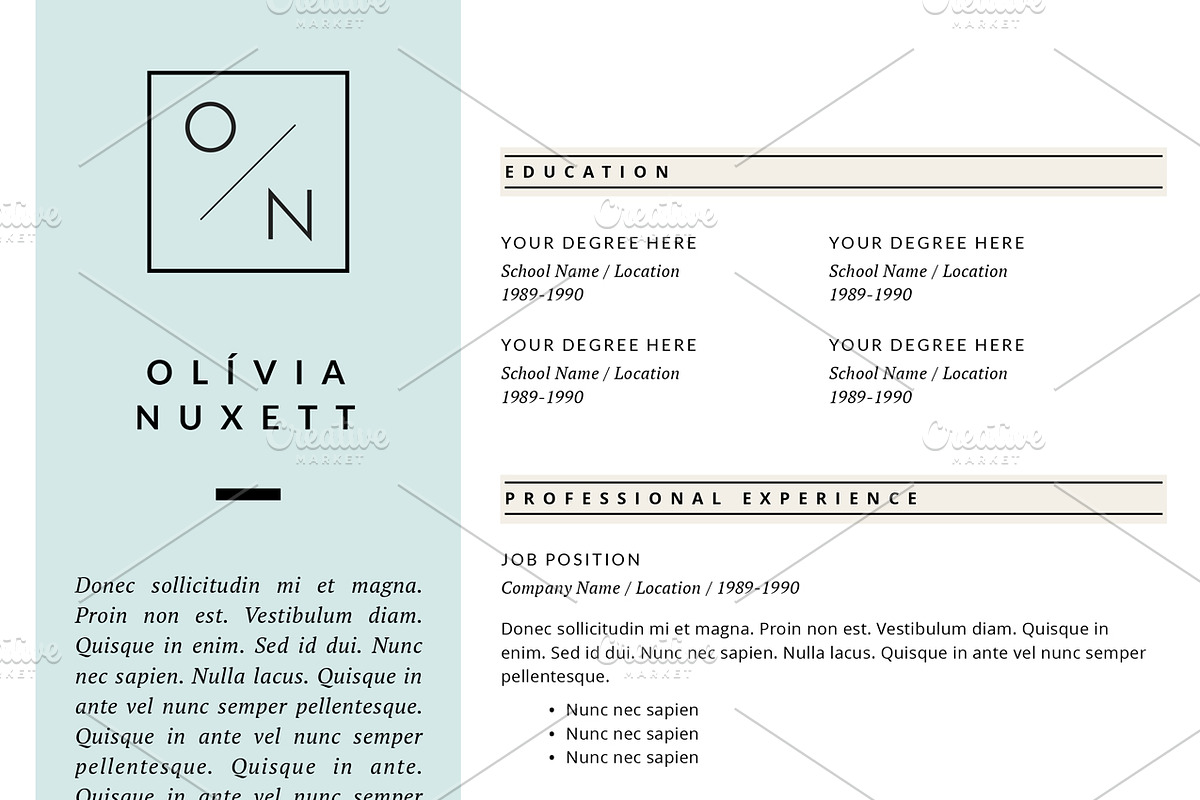 Minimalist Resume for MS Word, a Resume Template by This Paper Fox (Photo 5 of 5)
