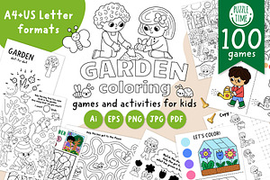 Garden coloring games and activities