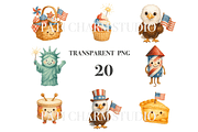 20 4th of July Clipart, a Decorative Illustration by Pati Charm Studio (Thumbnail 3 of 8)