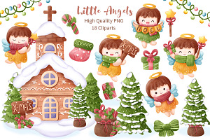 Christmas Little Angels Cliparts