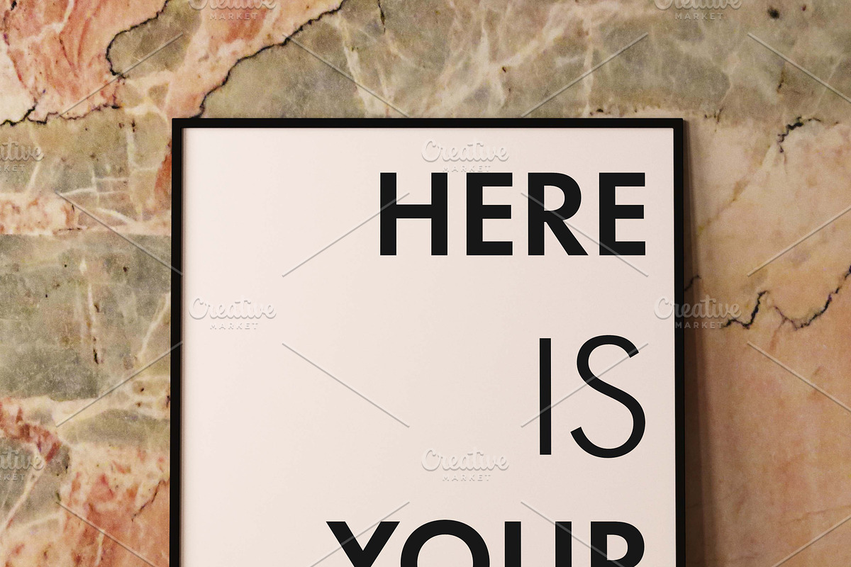 Mockup posters on a marble wall, a Print Template by FilL239 (Photo 8 of 13)