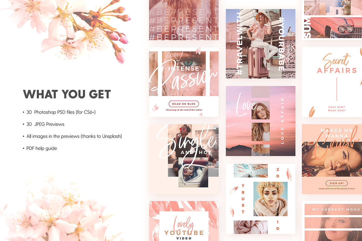 SALE 2in1 Blush Emotions Edition, a Social Media Template by The Wedding Shop (Photo 10 of 14)