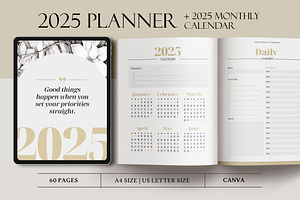 2025 Canva Planner, Monthly Calendar, a Magazine Template by 3.14&Co