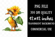 Cute Sunflower Whimsical Clipart, a Seasonal Illustration by Designking (Thumbnail 4 of 5)