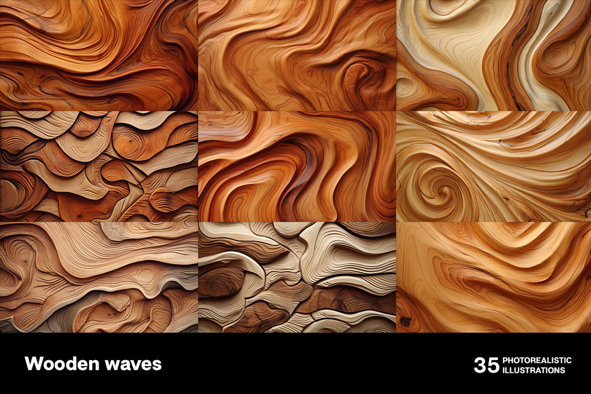 Wooden Waves. Collection, a Background Graphic by Handmadefont