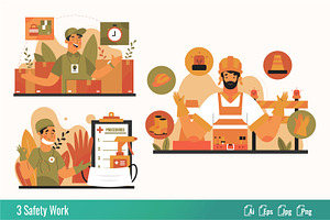 Safety Work - Flat Illustration, a Work Illustration by SlideFactory