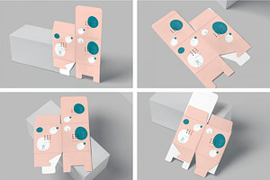 Unfolded Square Box Mockups, a Packaging Mockup by megostudi0