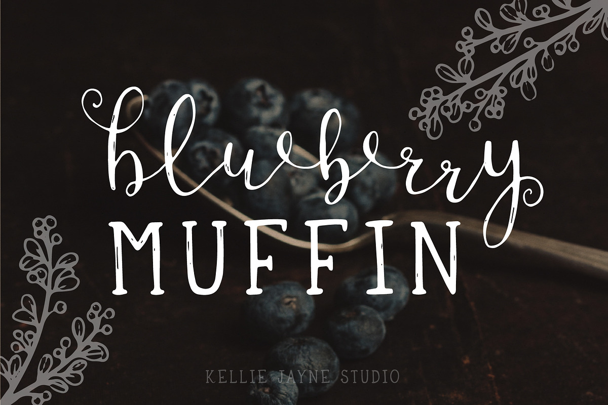 Blueberry Muffin Handwritten Font, a Script Font by Kellie Jayne Studio (Photo 1 of 10)