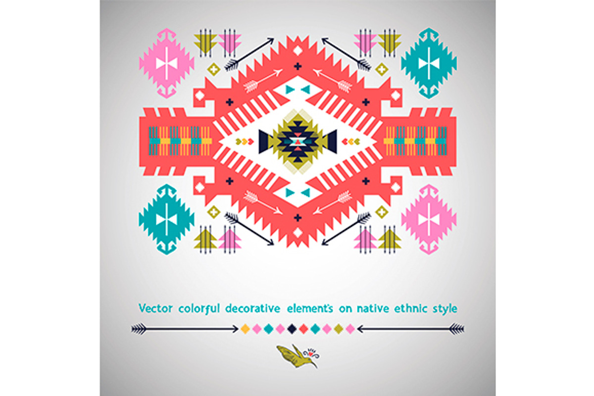 Decorative set in tribal style preview 3
