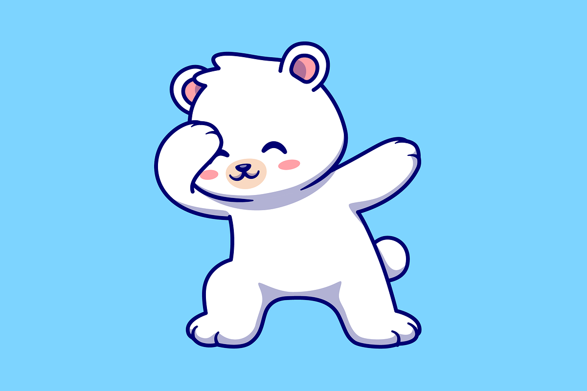 Cute Polar Bear Dabbing Cartoon, an Animal Illustration by Catalyst Labs