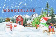 Winter Wonderland Clipart, a Seasonal Illustration by AnitaPol (Thumbnail 1 of 20)