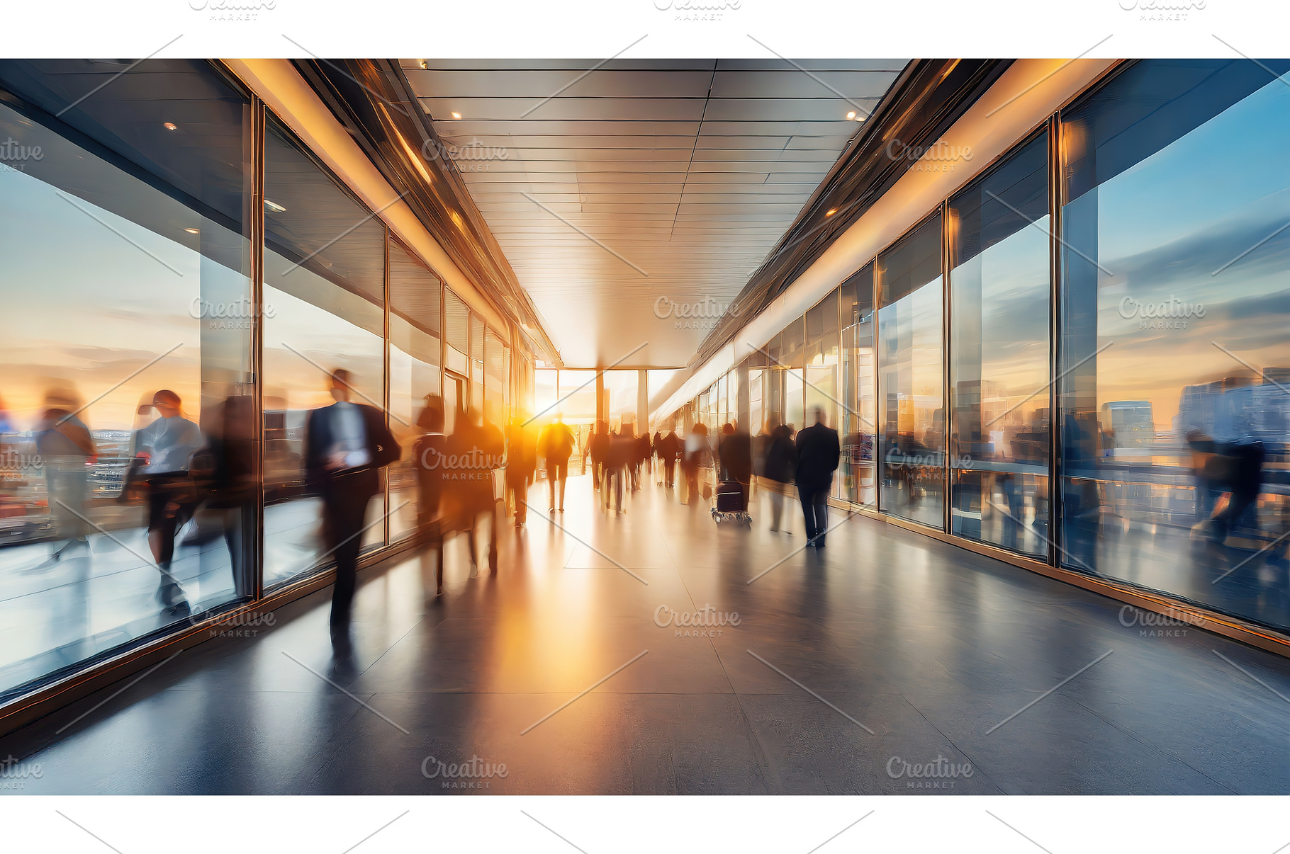 A bustling modern airport corridor, an Architecture Photo by Igor Tichonow