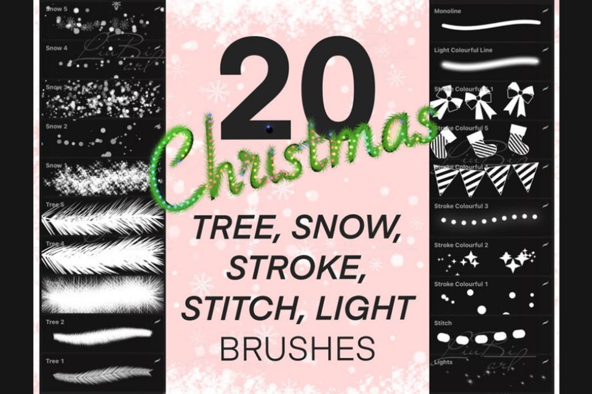 90 Procreate Christmas Stamps Set, a Brush Add-On by LiuBi Art (Photo 5 of 6)