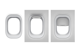 Plane aircraft window vector