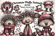Whimsical Christmas Fluffy Animals, an Illustration by Dream Creation (Thumbnail 1 of 7)