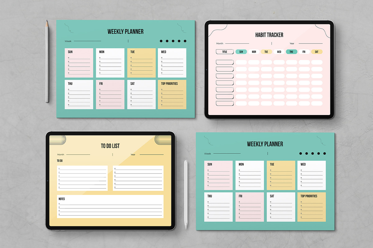 Personal Planner Layout Set, a Stationery Template by MightyDesign (Photo 1 of 7)