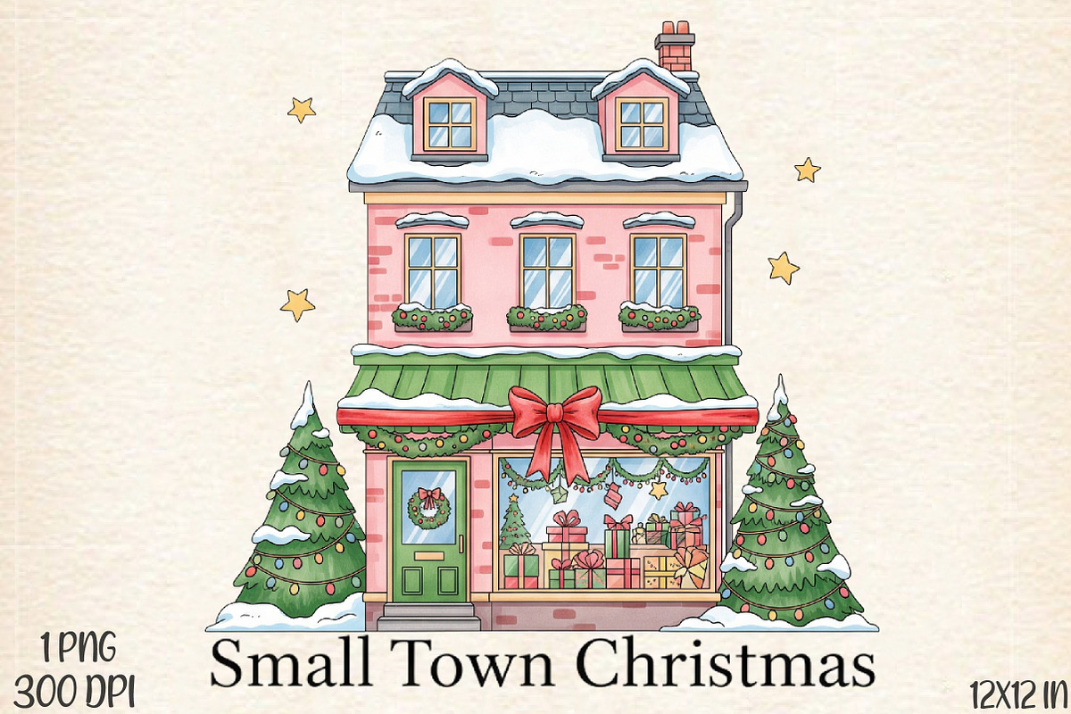 Small Town Christmas PNG, an Illustration by Designworld (Photo 1 of 5)