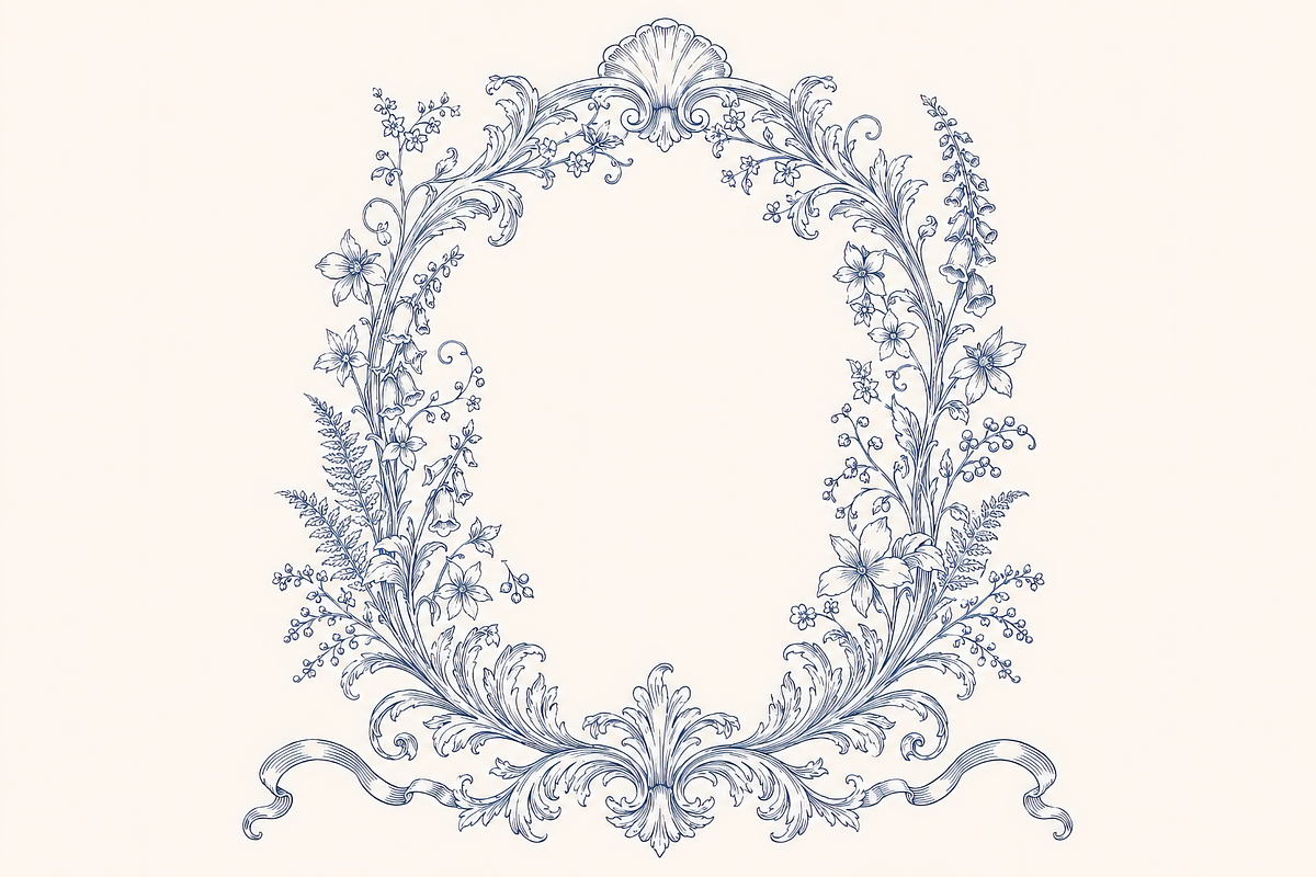 Vintage Toile Floral Frames Elements, an Object Graphic by Olya Creative (Photo 9 of 12)